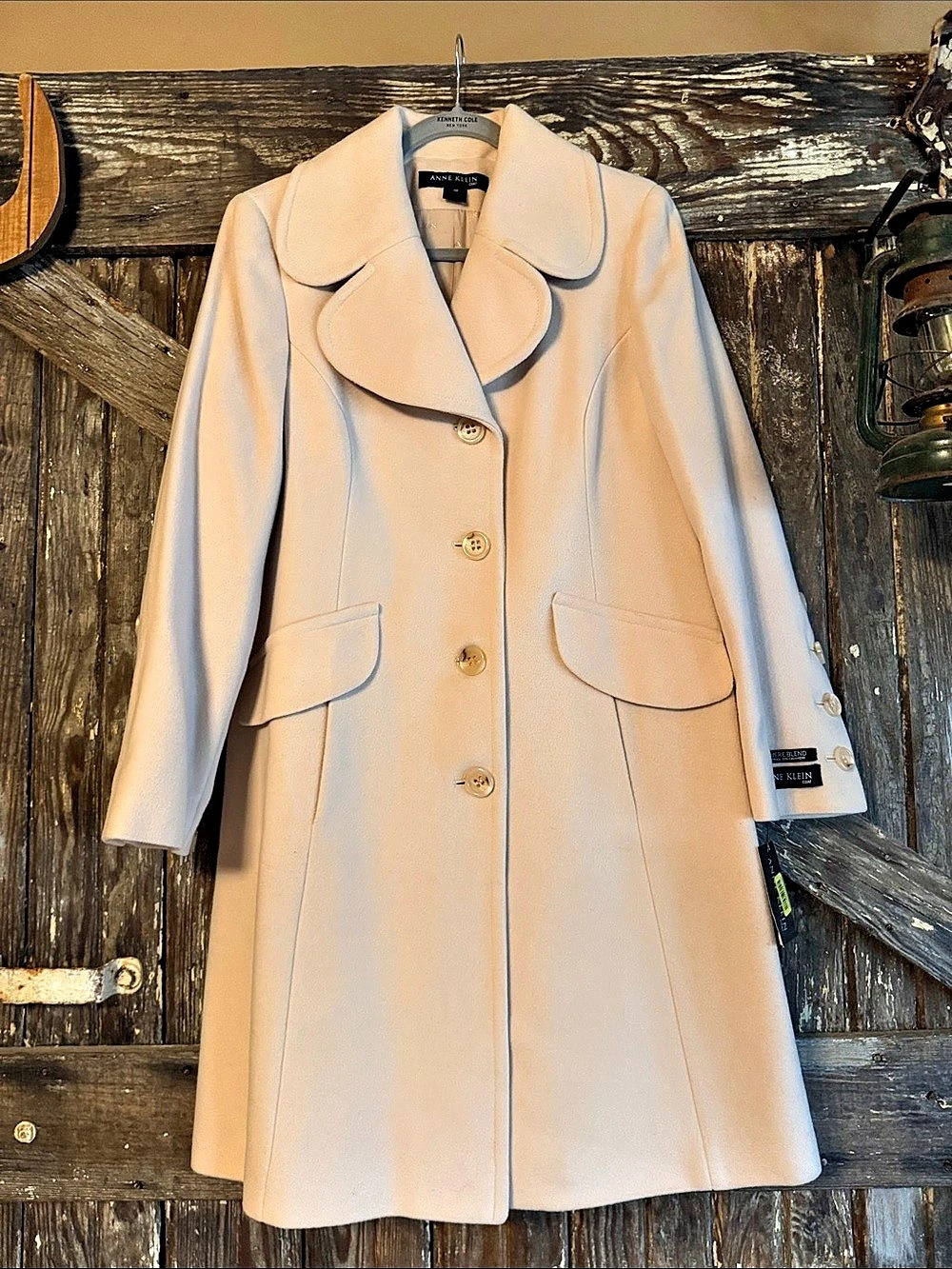 Anne Klein Coat Cashmere Blend in Pale Pink Size 10 NWT